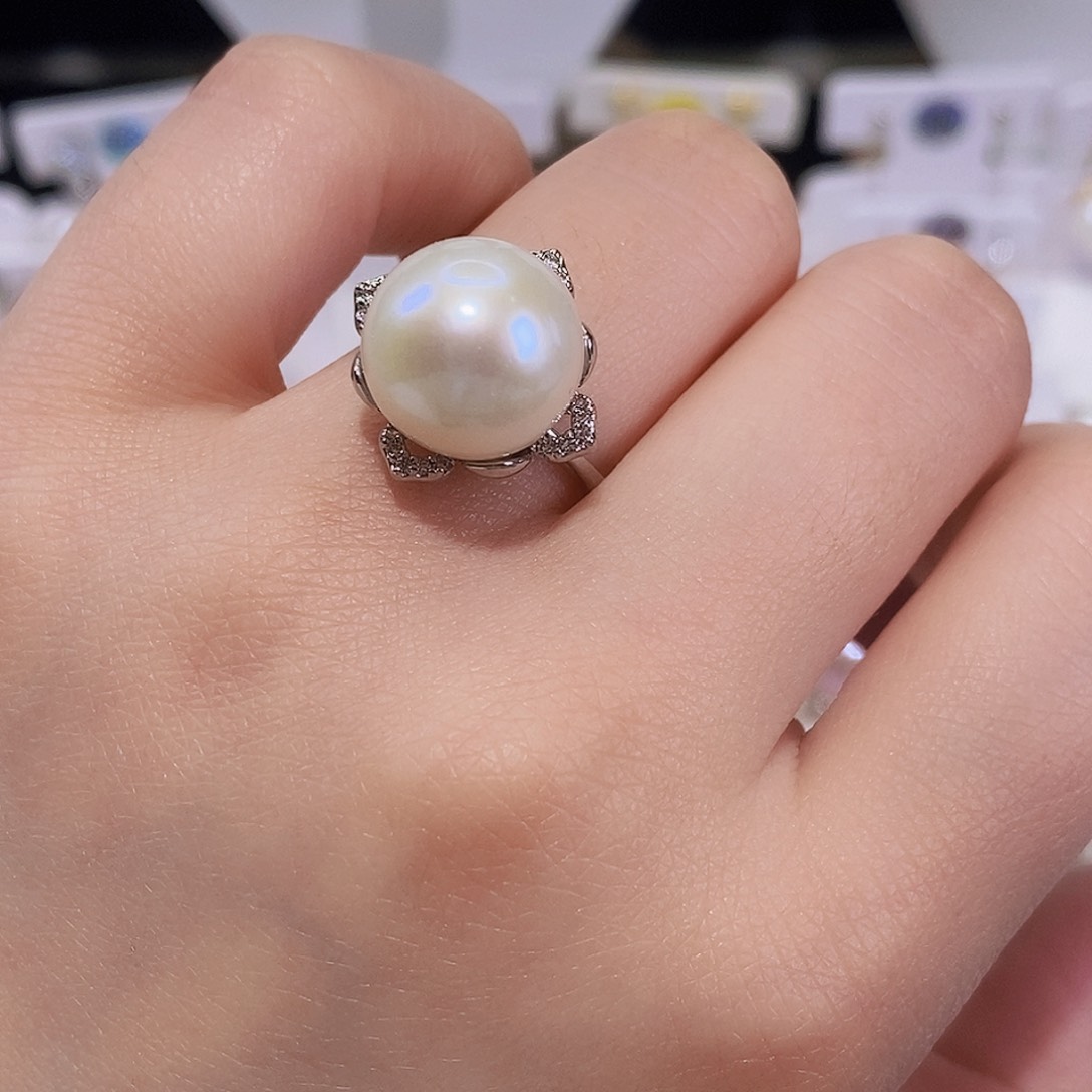 淡水珍珠戒指合金