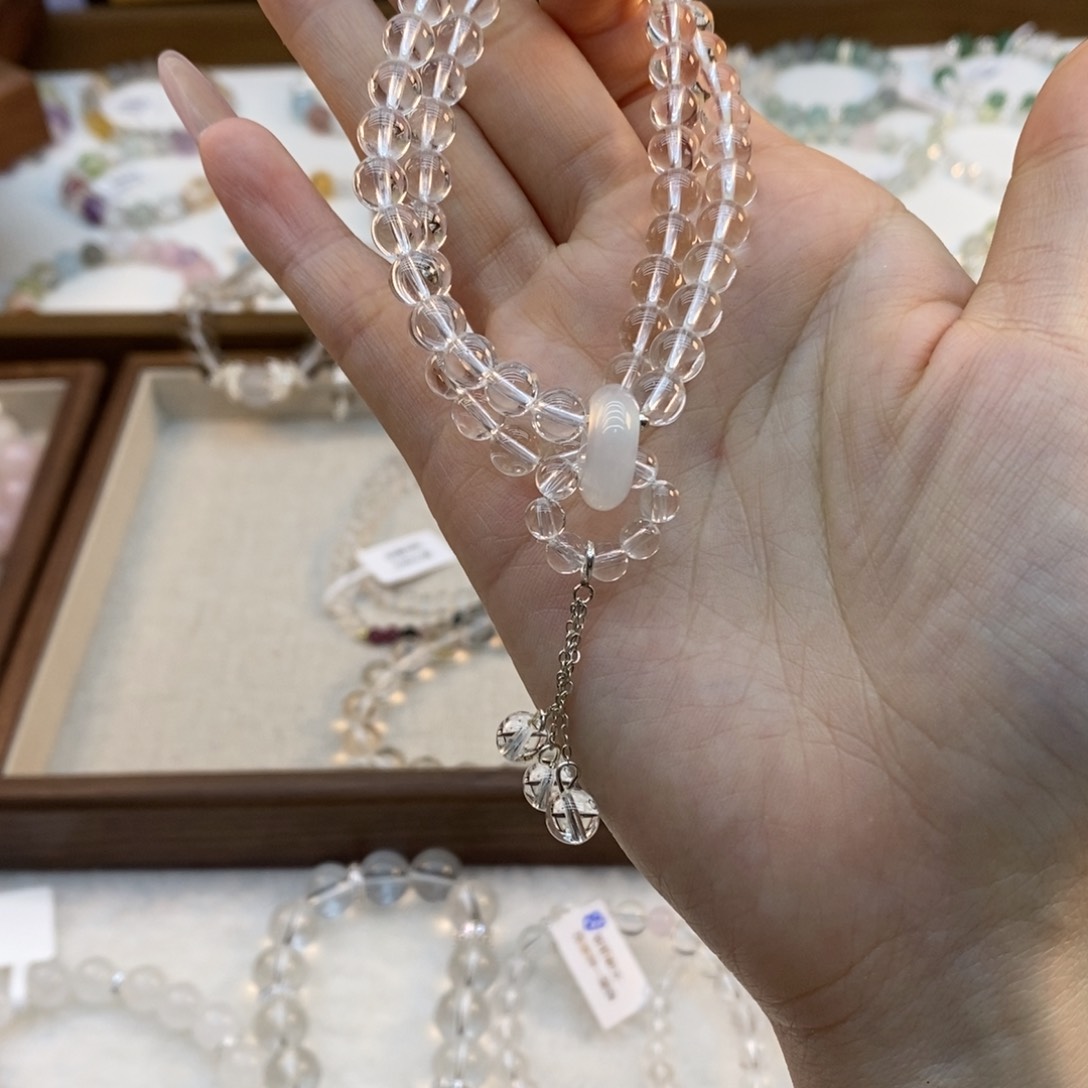 水晶手链未镶嵌双圈白