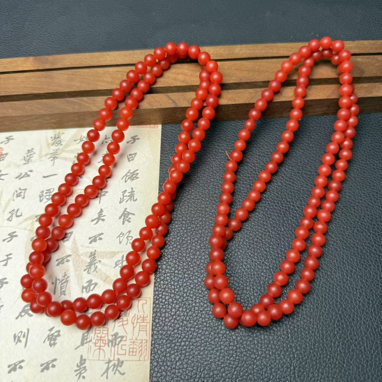 天然玛瑙锦红多圈手链 D980—多样性发一