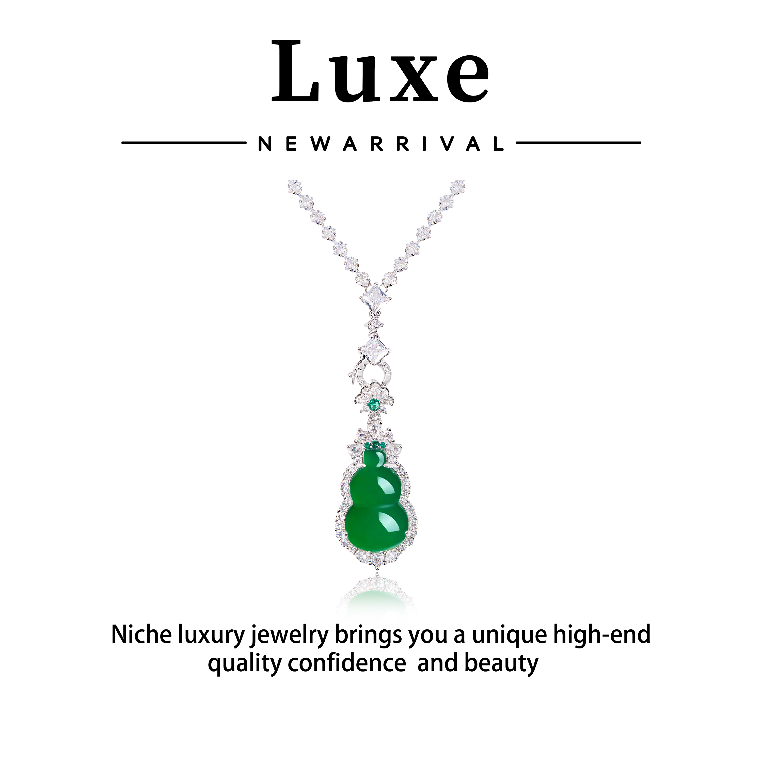 合金合成锆石项链 【琴愿为你】气质女吊坠项链吊坠ZD140700