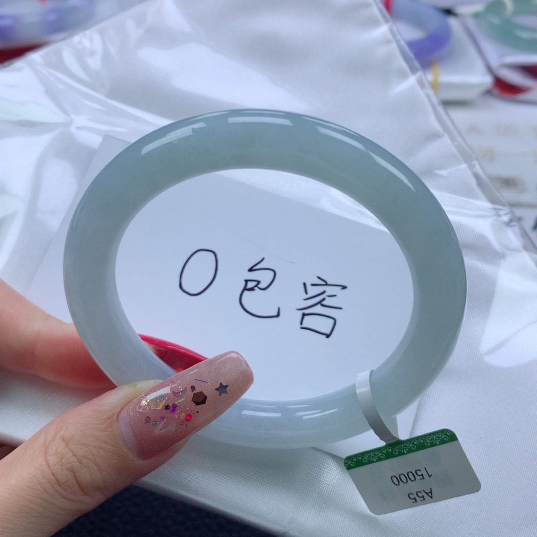 翡翠未镶嵌手镯56.2圆条