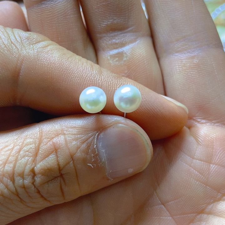 淡水珍珠耳饰银S925镶嵌