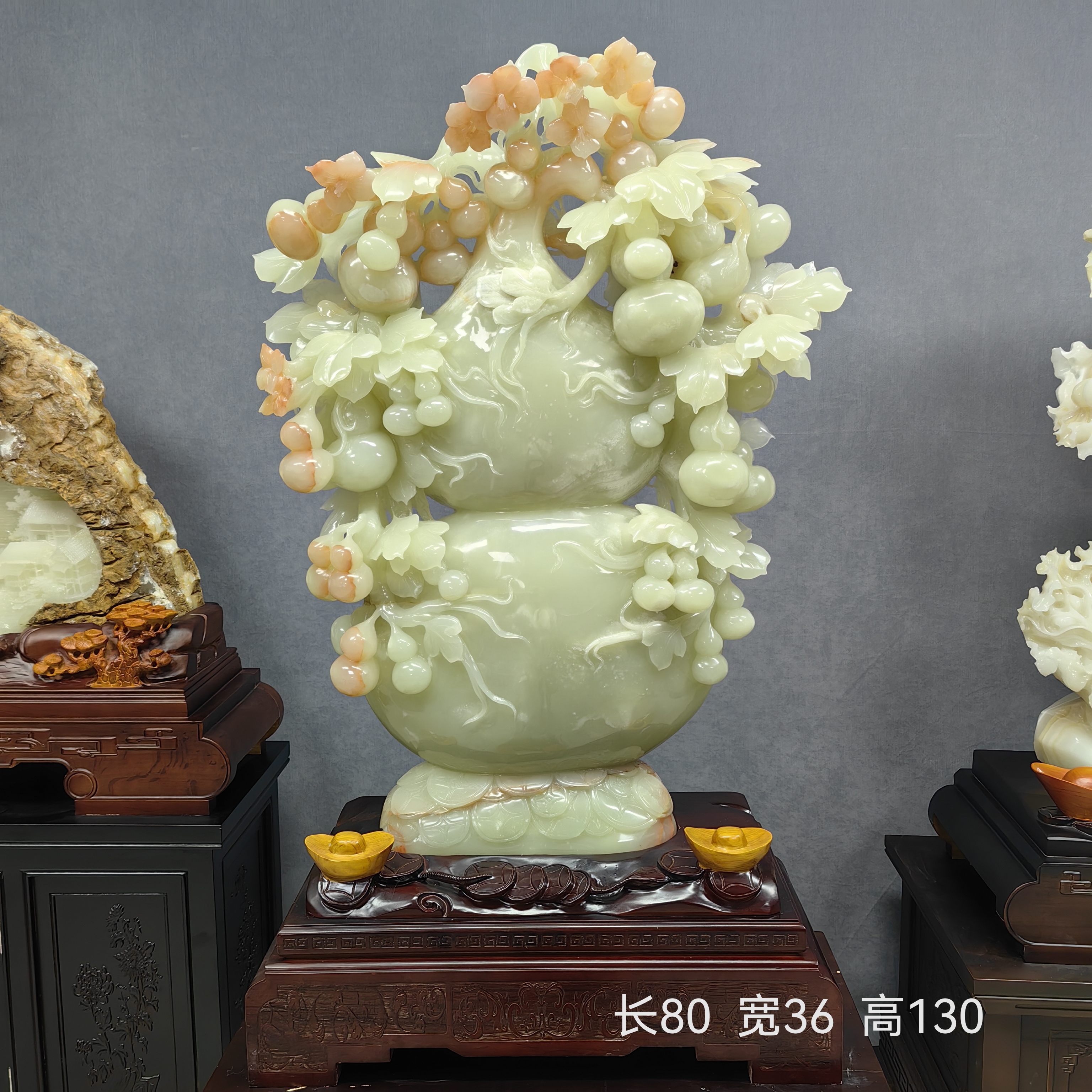 有福有禄福禄双至多子多福硕果累累手工雕刻客厅大厅玄关公司家居