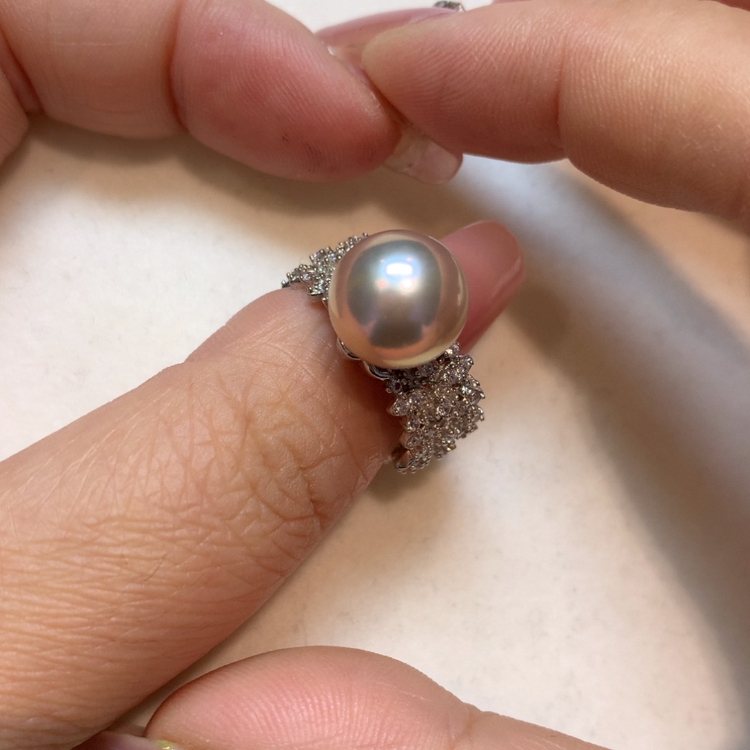 淡水珍珠戒指银S925镶嵌