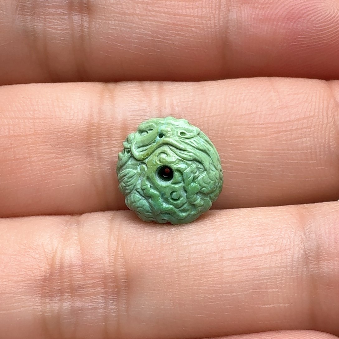 绿松石未镶嵌龙扣