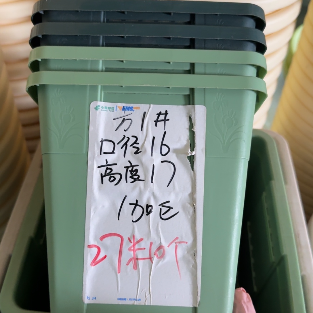 方盆1#口径16无拖浅绿10个