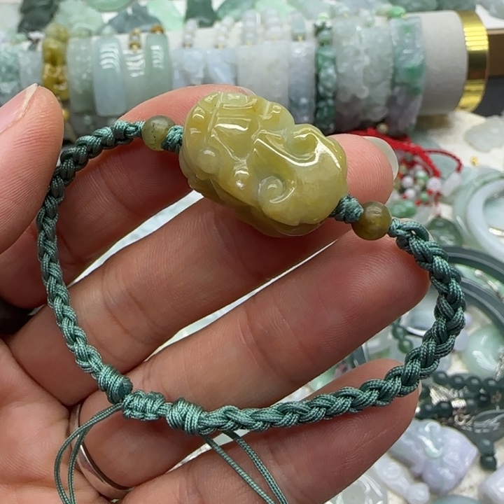 翡翠未镶嵌手链貔貅手绳