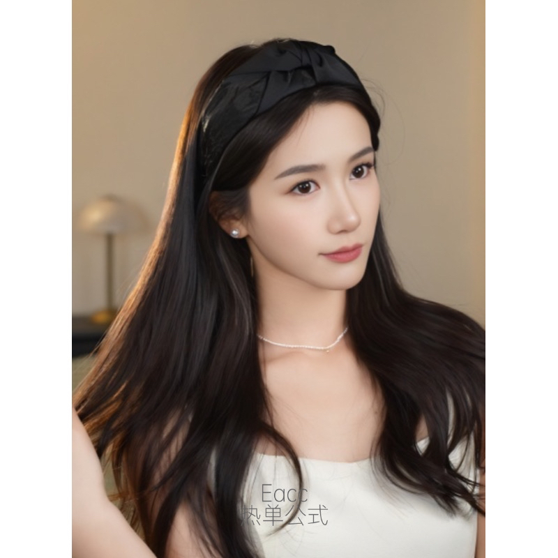 黑色高颅顶发箍女新款高级感防滑压发头箍宽边发捆发卡头饰B4