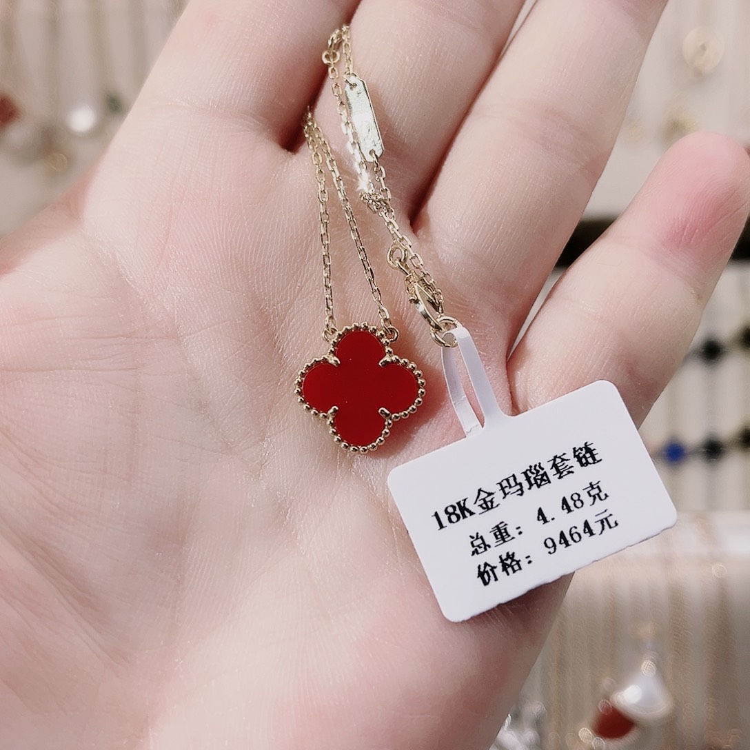 玛瑙项链18K金镶嵌k黄