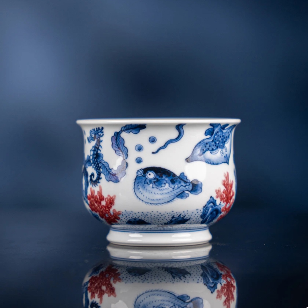 阳春白雪海错图卢氏杯