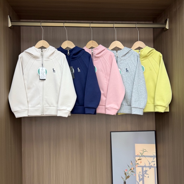 秋季儿童连帽拉链休闲运动外套简约百搭中大童男童女童