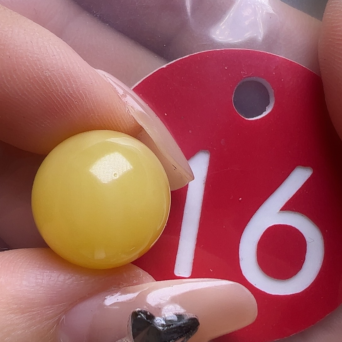 蜜蜡未镶嵌珠宝奇石13.5mm鸡油黄圆珠