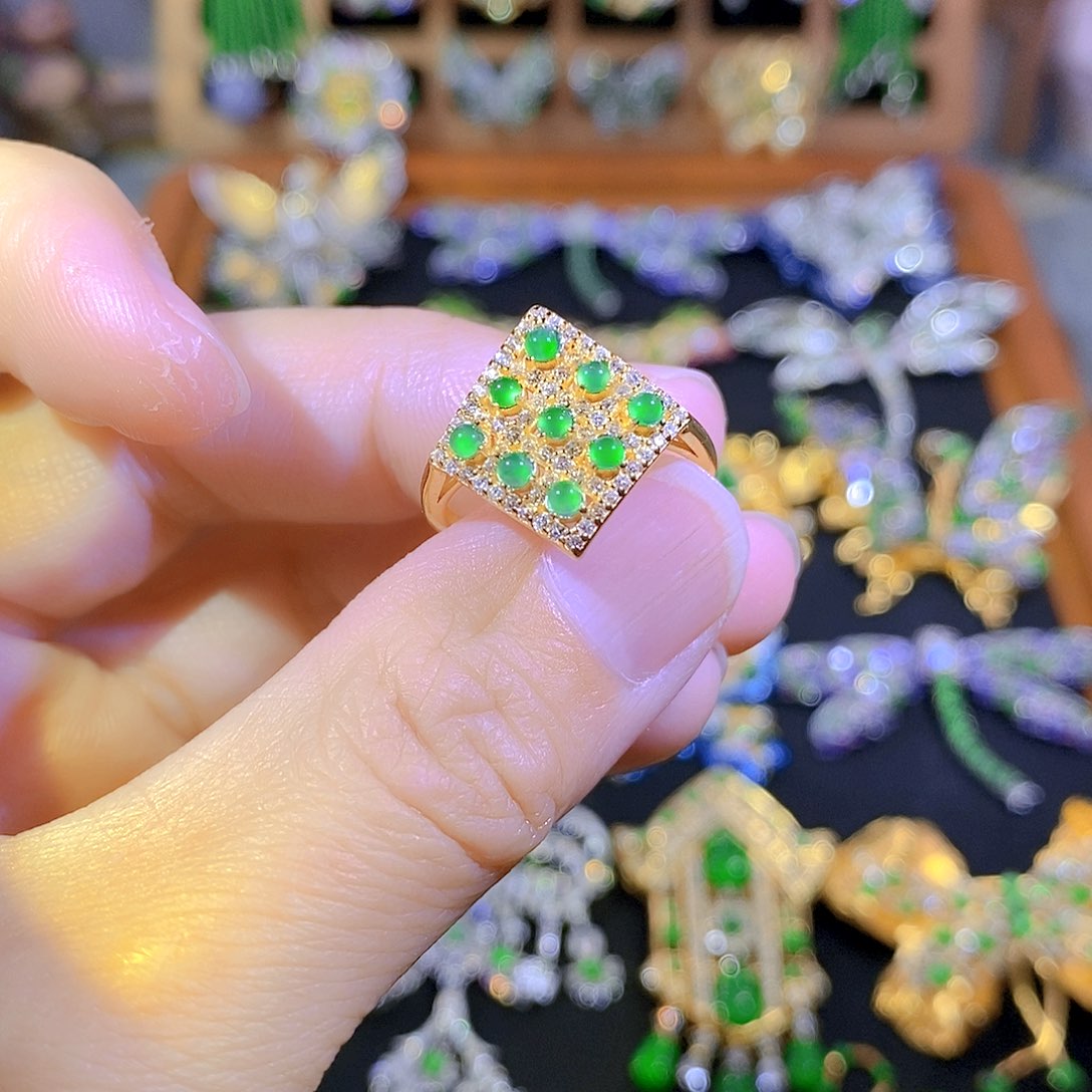 吊坠(不含链)银S925镶嵌翡翠