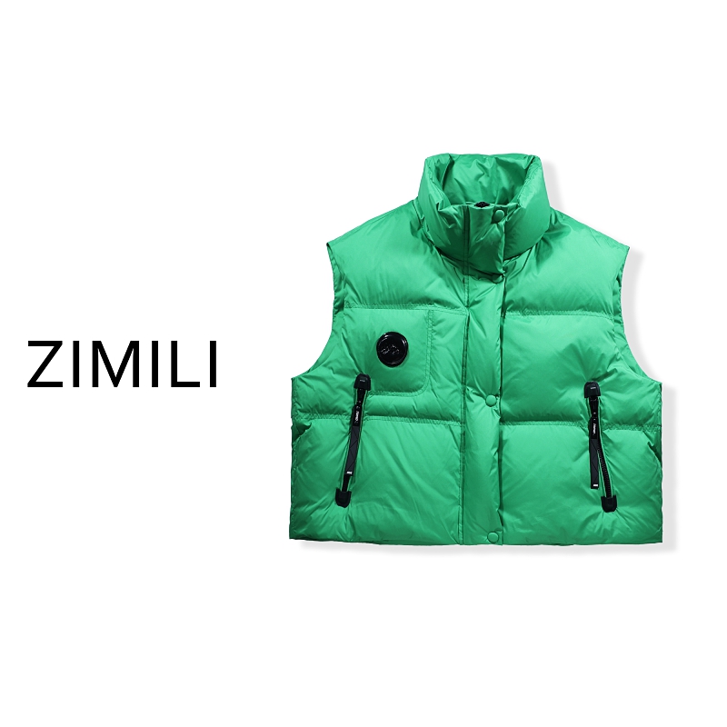 亮哥欧货女装《松弛感•绿翡翠•马甲》高蓬松90白鸭羽绒马甲FS627-19