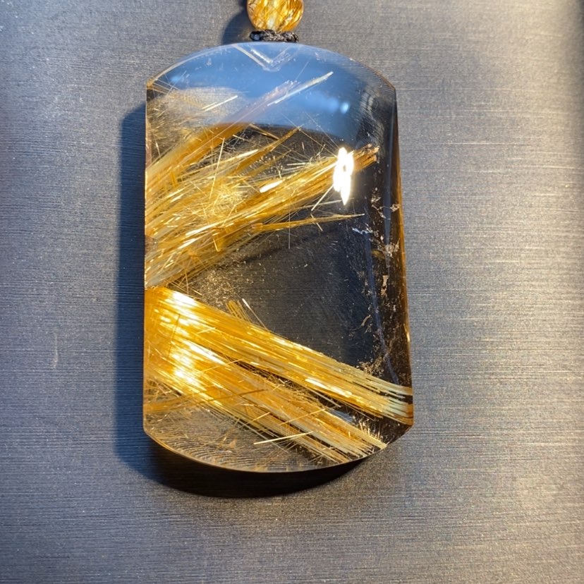 【闪购商品】水晶颈饰未镶嵌天然钛晶无事牌吊坠