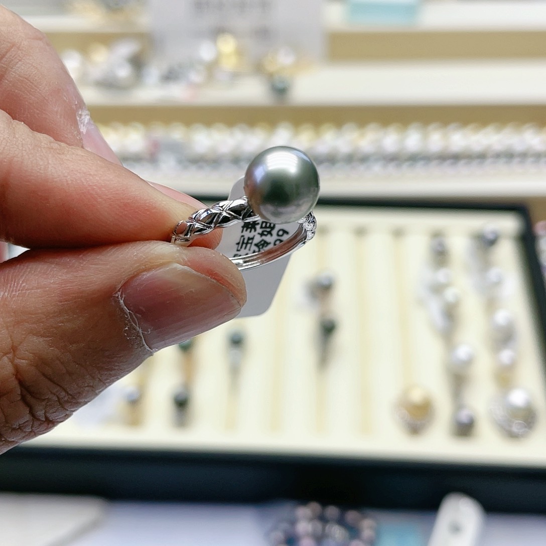 海水珍珠戒指银S925镶嵌