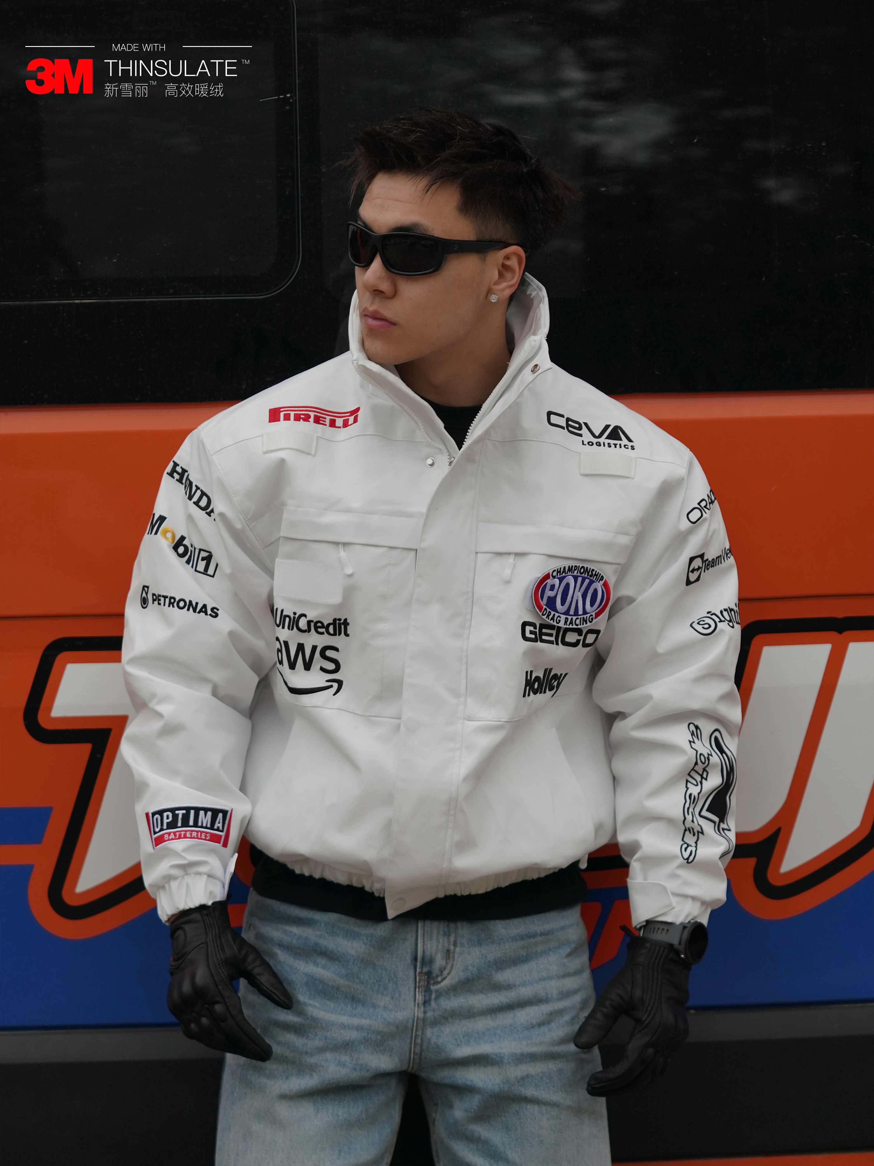 【破壳计划】“涡轮速度”3M新雪丽短宽阔型硬朗立挺尼龙机车棉服夹克