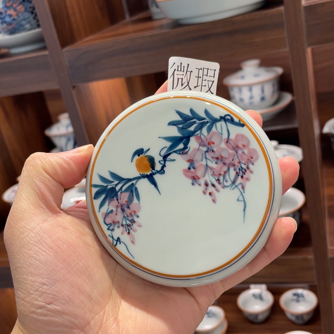 釉下手绘茶具微瑕