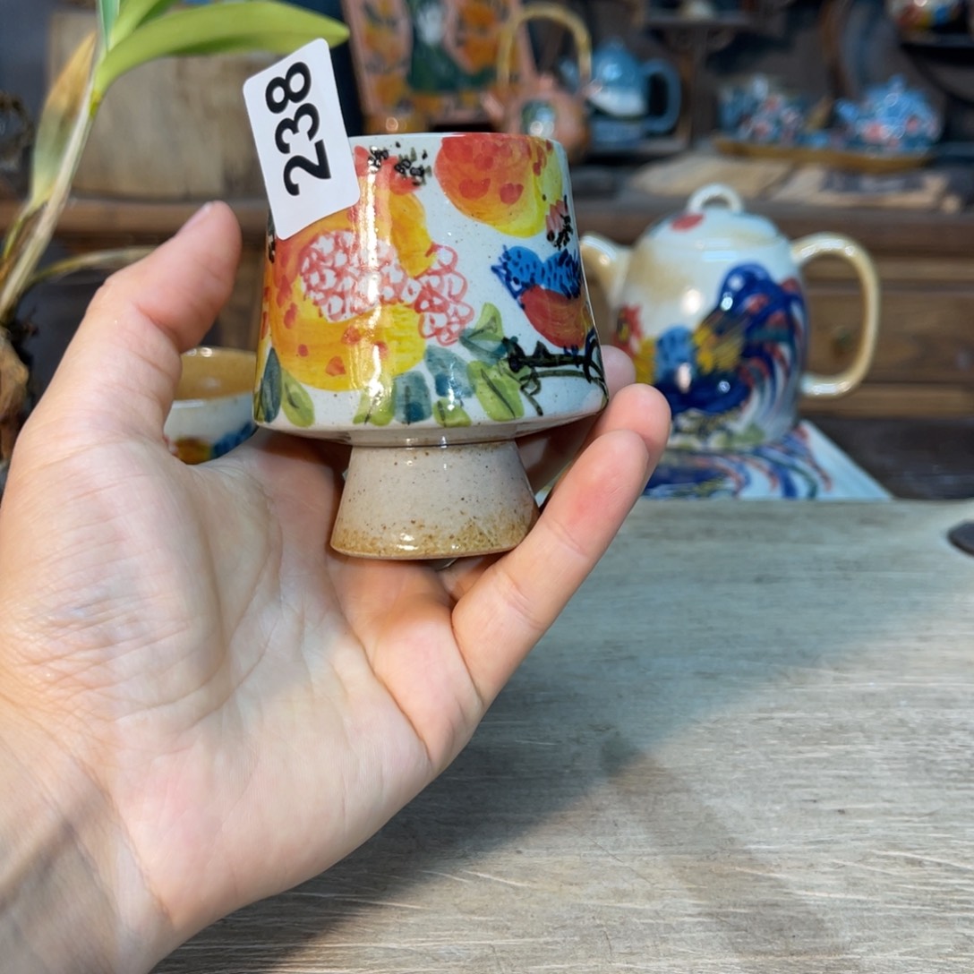 雅***园壶素浅陶瓷手工手绘