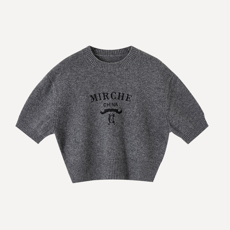 5MDT001【贵姐NICOL】设计师高端定制廓形短袖针织衫