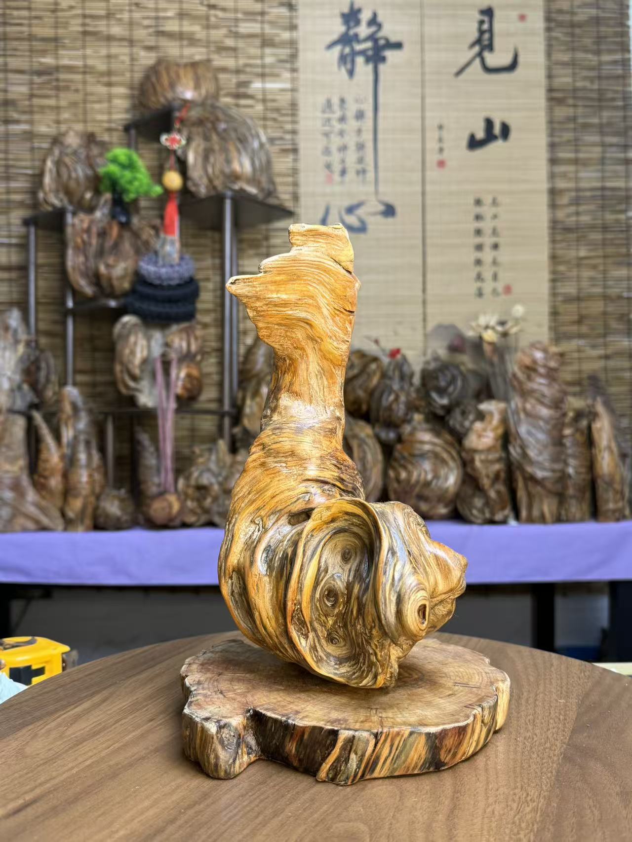松明子琥珀木天然创意摆件书房中式玄关风化精美摆设