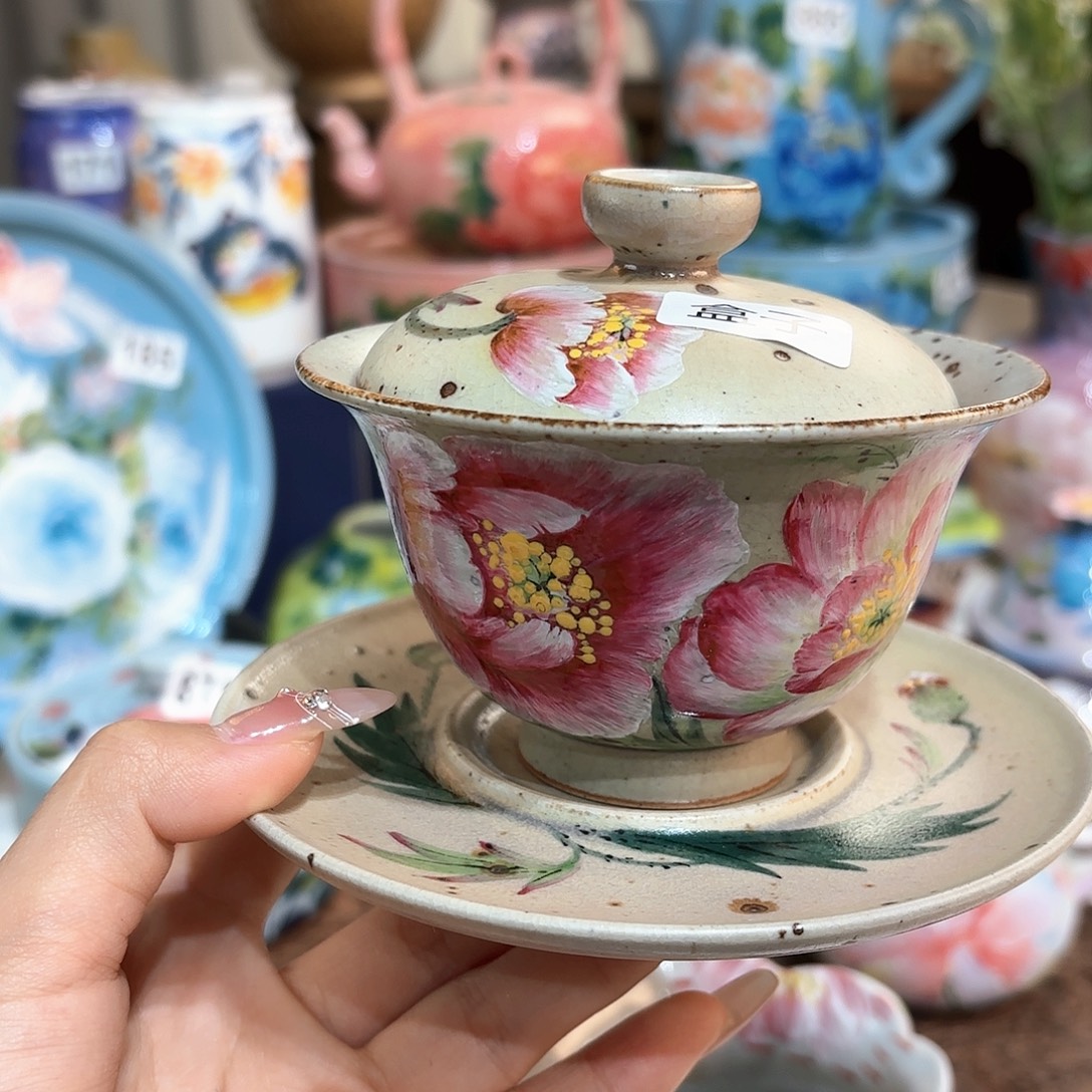 君***兰景德镇手绘高温釉下彩陶瓷茶具