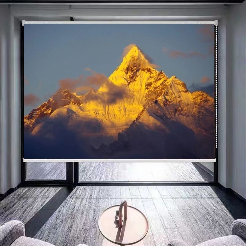 定制房间金山靠山图卧室客厅背景窗帘窗帘布遮光卧室2025新款