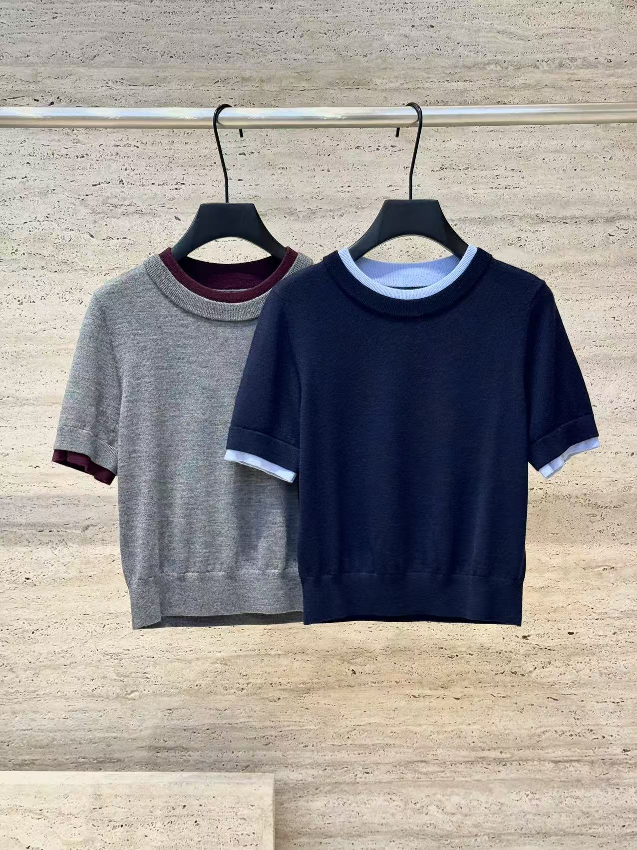 【Xenia】毛针织衫薄款圆领针织衫套衫短袖透气2025312