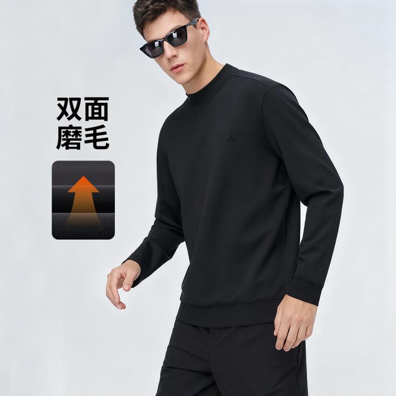 [磨毛抗静电]navigare意大利小帆船半高领T恤男秋冬长袖打底卫衣