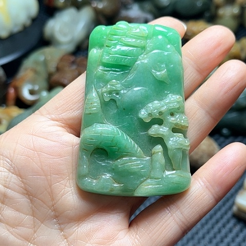 白玉菩提吊坠摆件