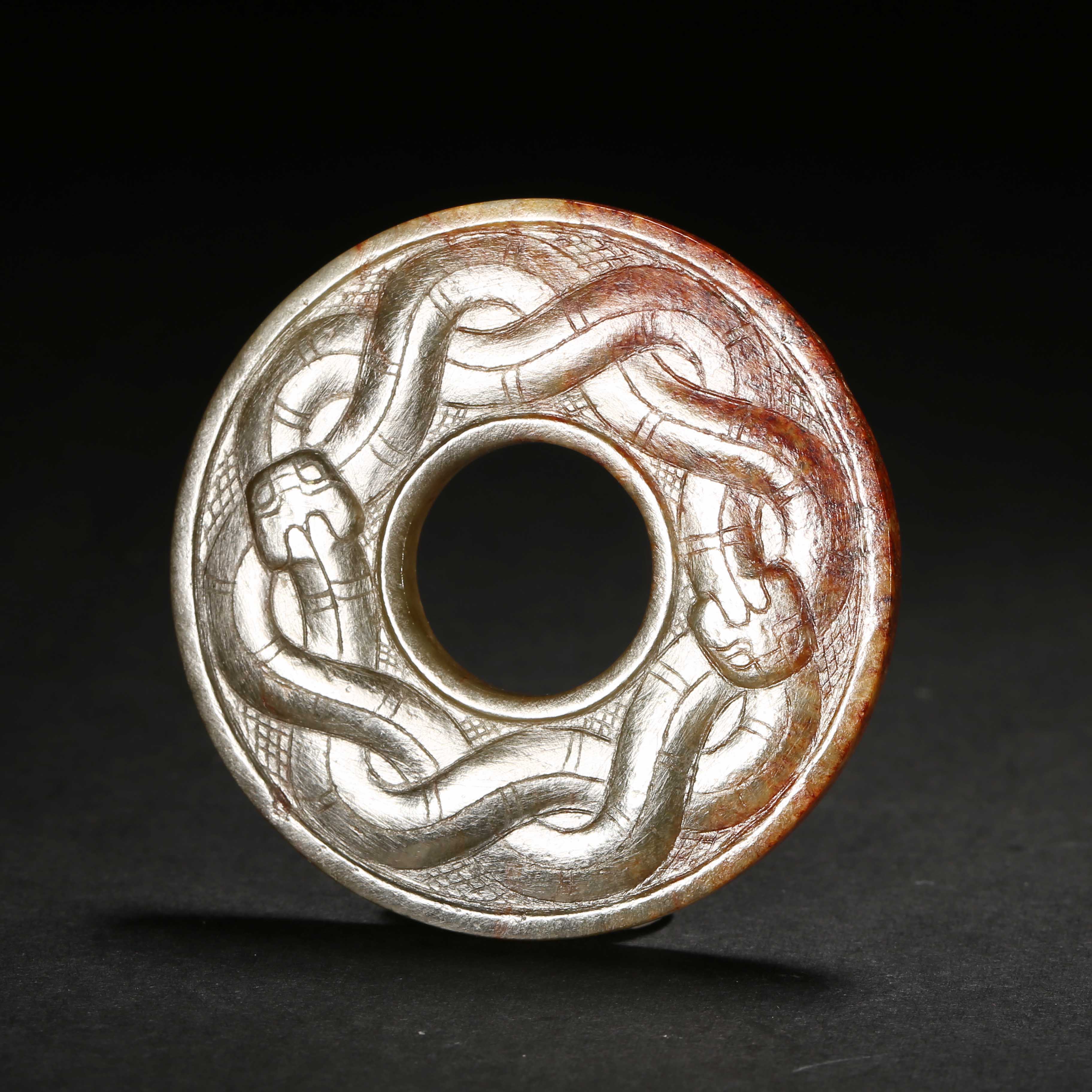 【北京文博】明代*红沁龙纹佩/WBLGR25918048/和田玉