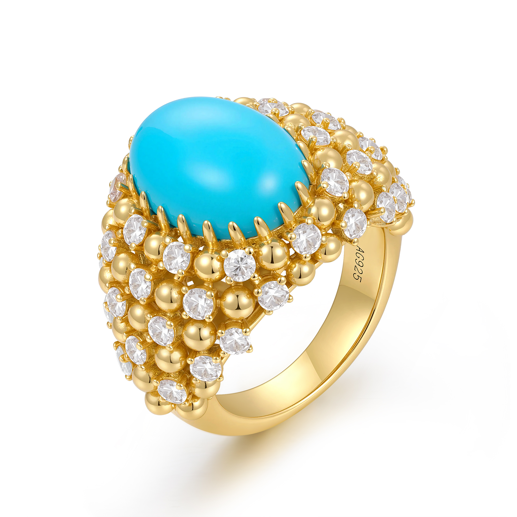 925银合成锆石戒指 R4641 新款精致百搭潮复古时尚戒指