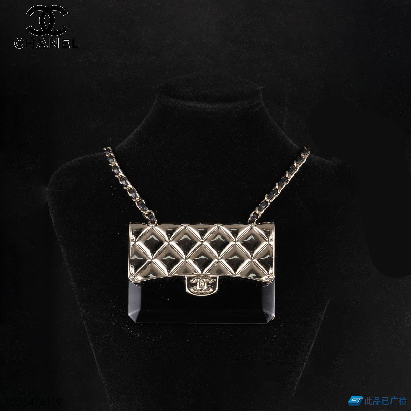 99新 Chanel/香奈儿 汤/P225478119/金属亚克力 皮穿链 卡包项链