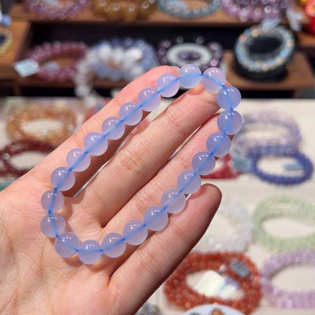 未镶嵌手链水晶宠粉价蓝玉髓8m