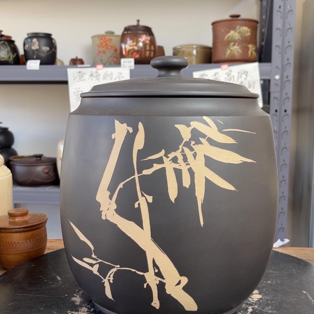 红泥哑光存茶缸9饼19