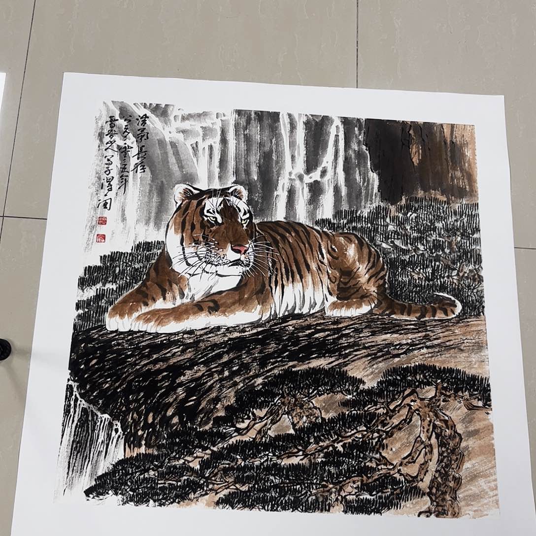 国画贾永思老师四尺斗方花鸟作品旭2