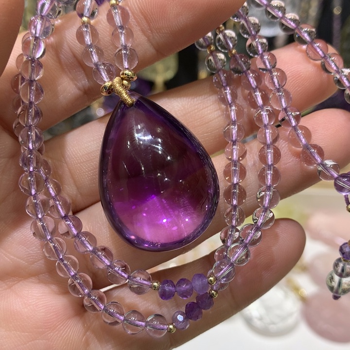 水晶颈饰未镶嵌天然