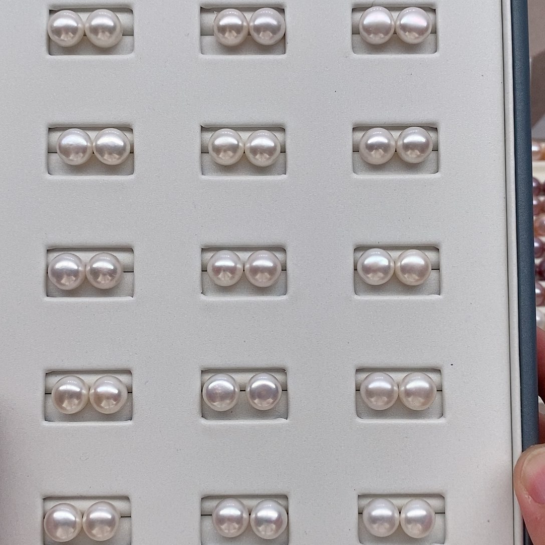 淡水珍珠耳饰未镶嵌无核9-10