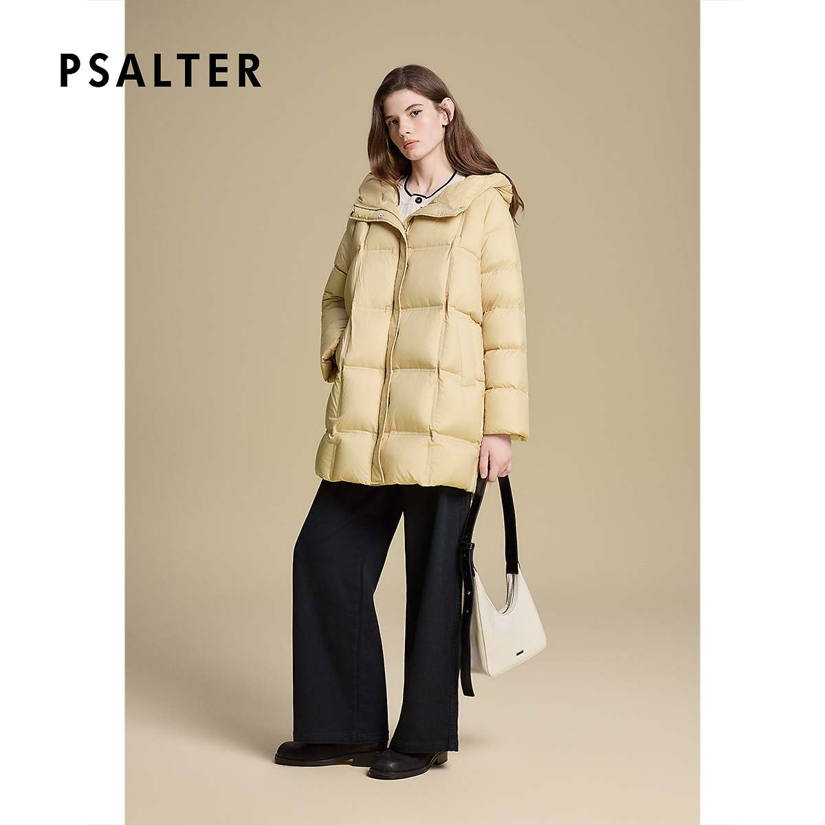 【新国标90鹅绒】诗篇时尚压胶直充鹅绒中长款龟背羽绒服女2025冬