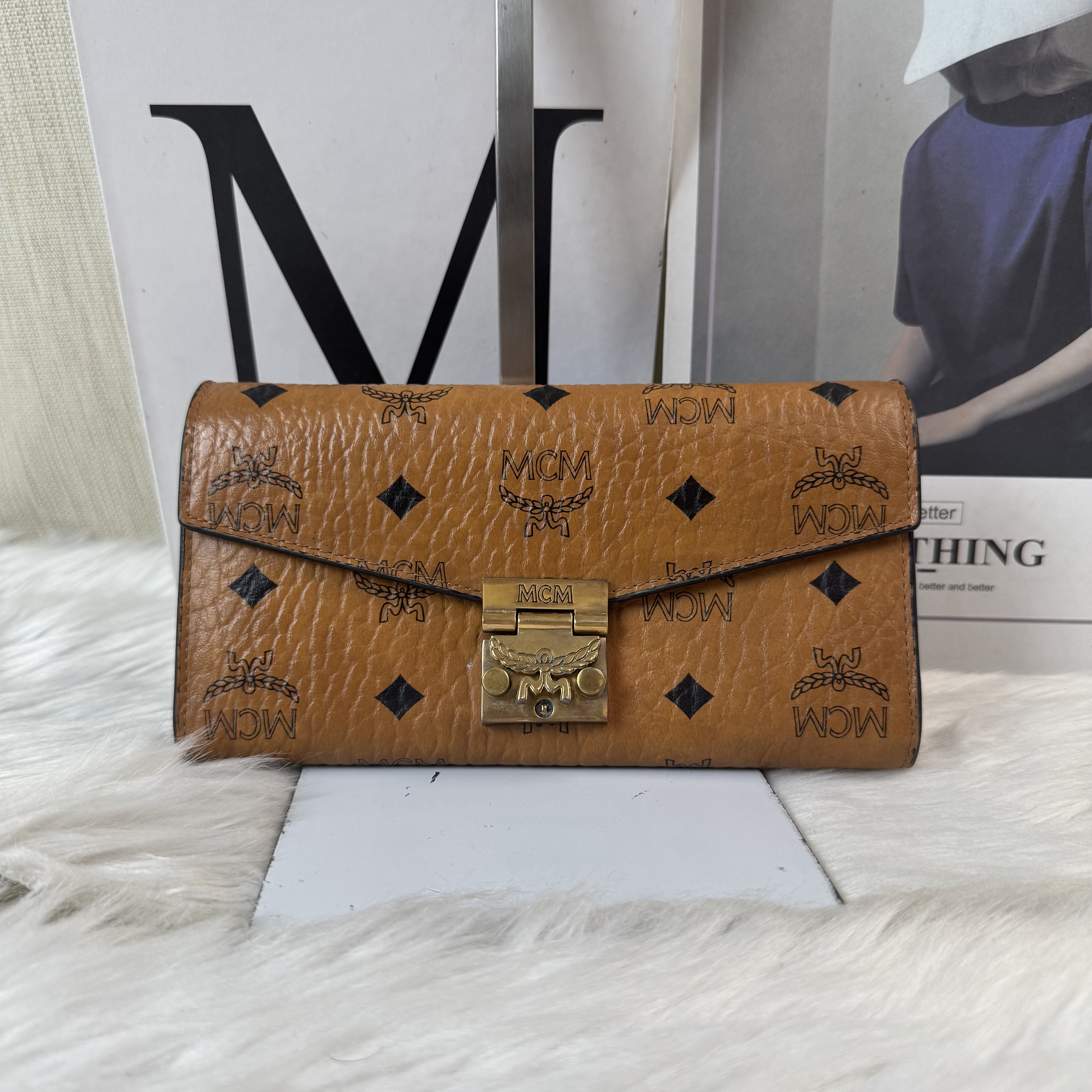 95新 MCM 干邑色信封包/SD06626032/6032