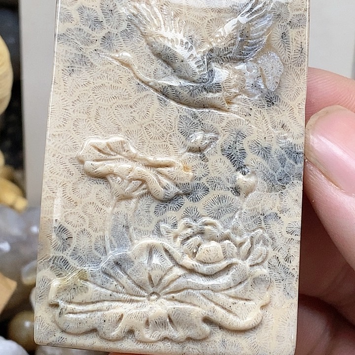 颈饰未镶嵌硅化珊瑚（珊瑚玉）