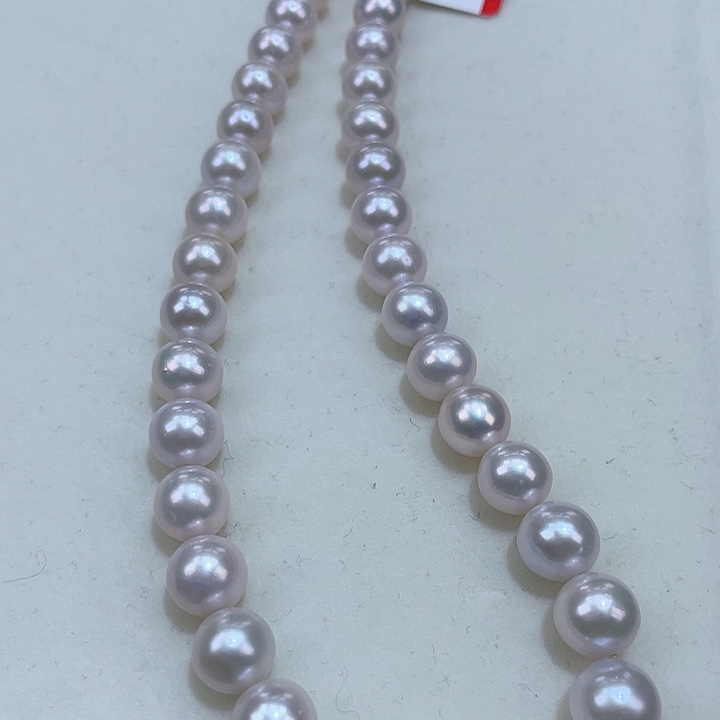 淡水珍珠颈饰银S925镶嵌8.5-9.5m炫彩正圆珠