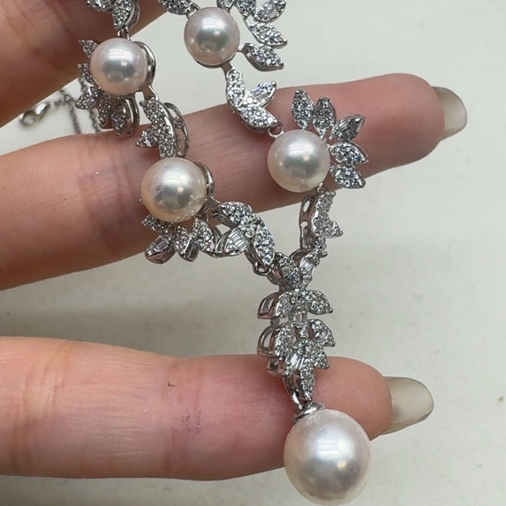 颈饰银S925镶嵌海水珍珠