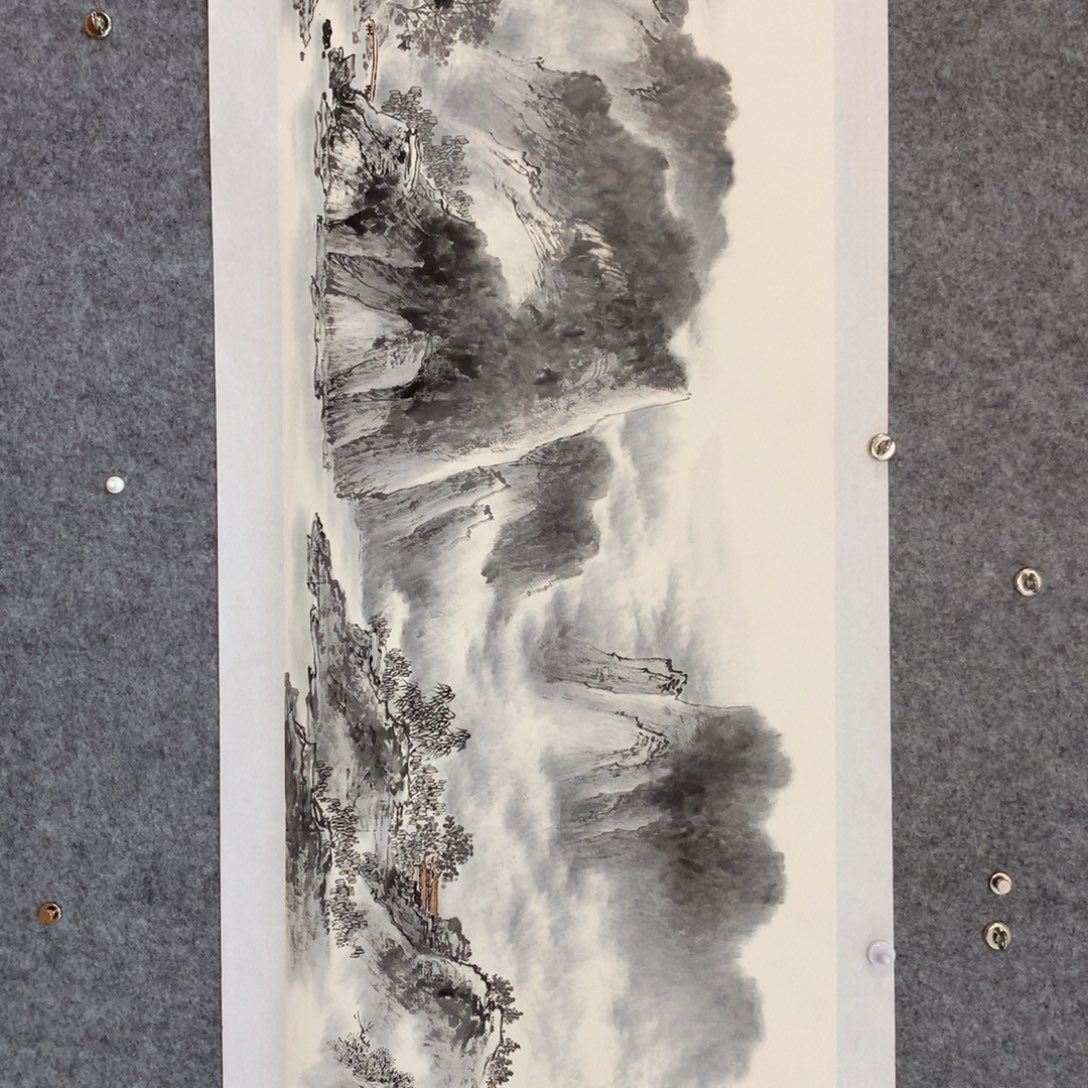 不***y国画山水作品写意