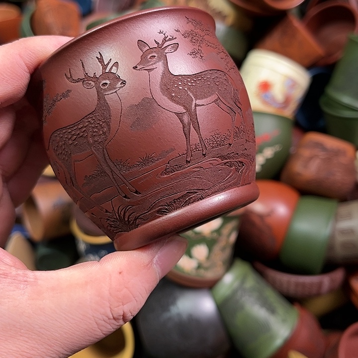 紫砂茶杯全手工紫砂主人杯