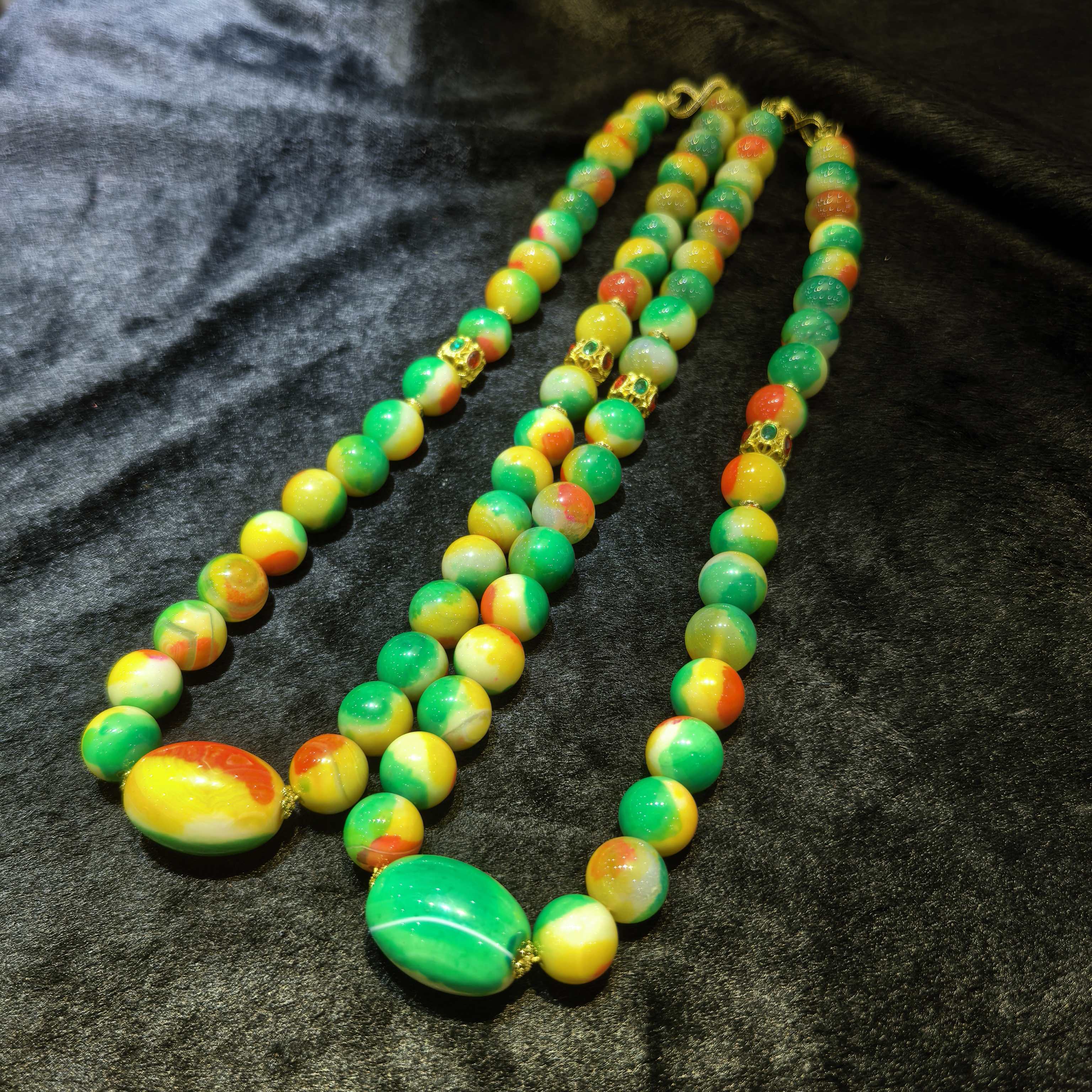 S8218【东齐珠宝】七彩大漠肉丛蓉玛瑙项链-多样性发货只发一件