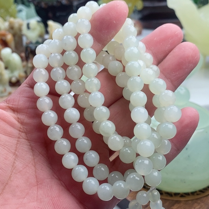 岫玉四大名玉手链0.8未镶嵌