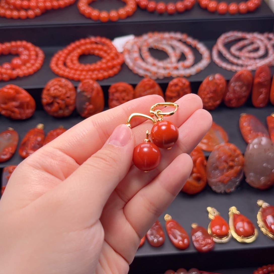 南红玛瑙多圈银S925镶嵌