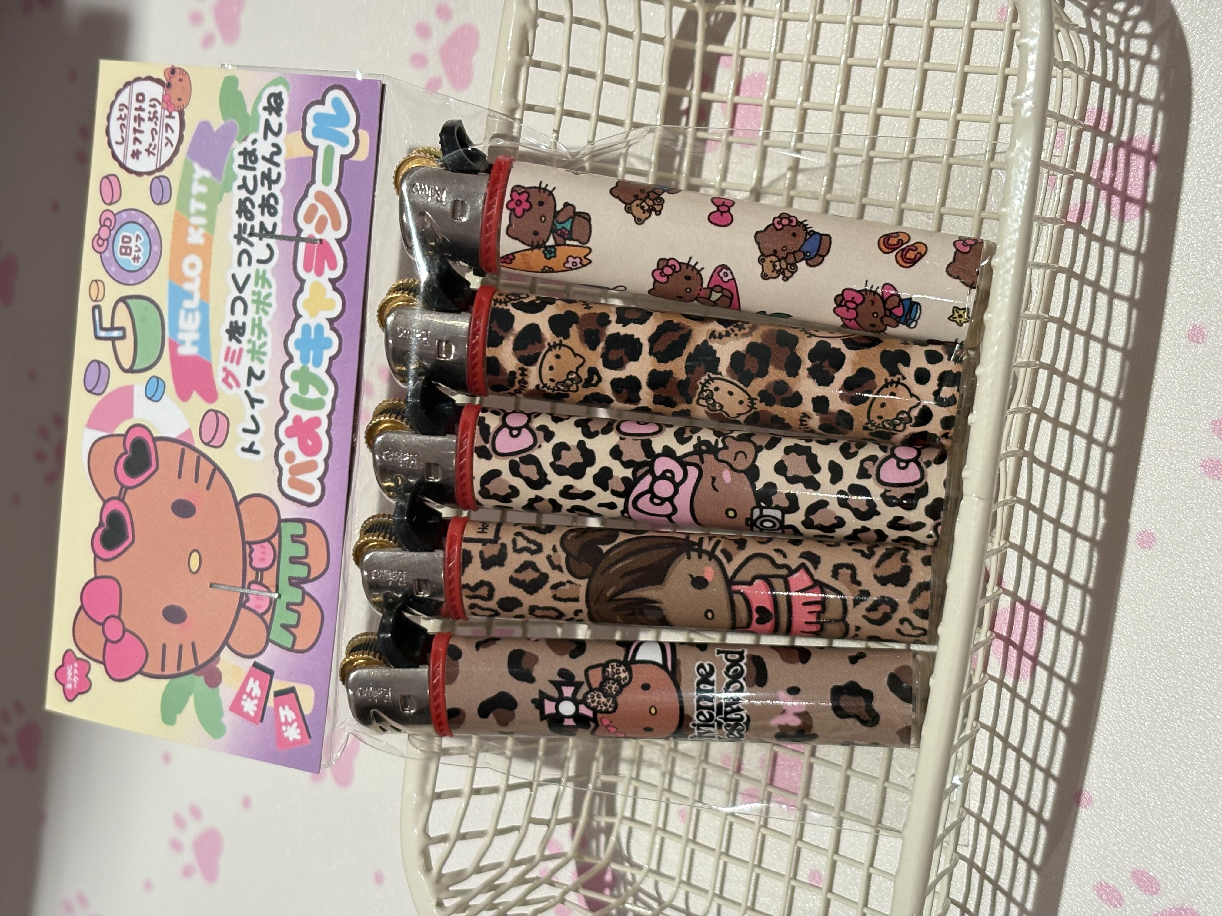新款可爱黑皮豹纹Kitty打火机卡通辣妹儿创意少女心男女友礼物