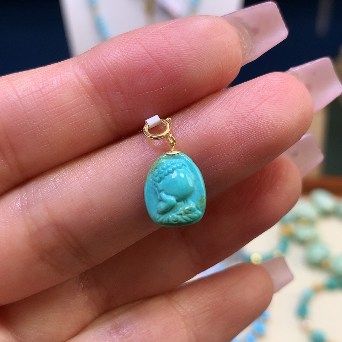 绿松石18K金镶嵌滴流